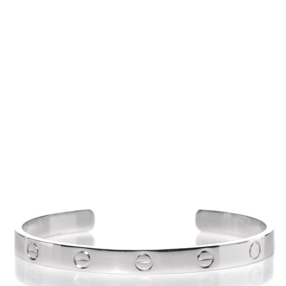 Cartier 18K White Gold LOVE Cuff Bracelet 18 3 of 5