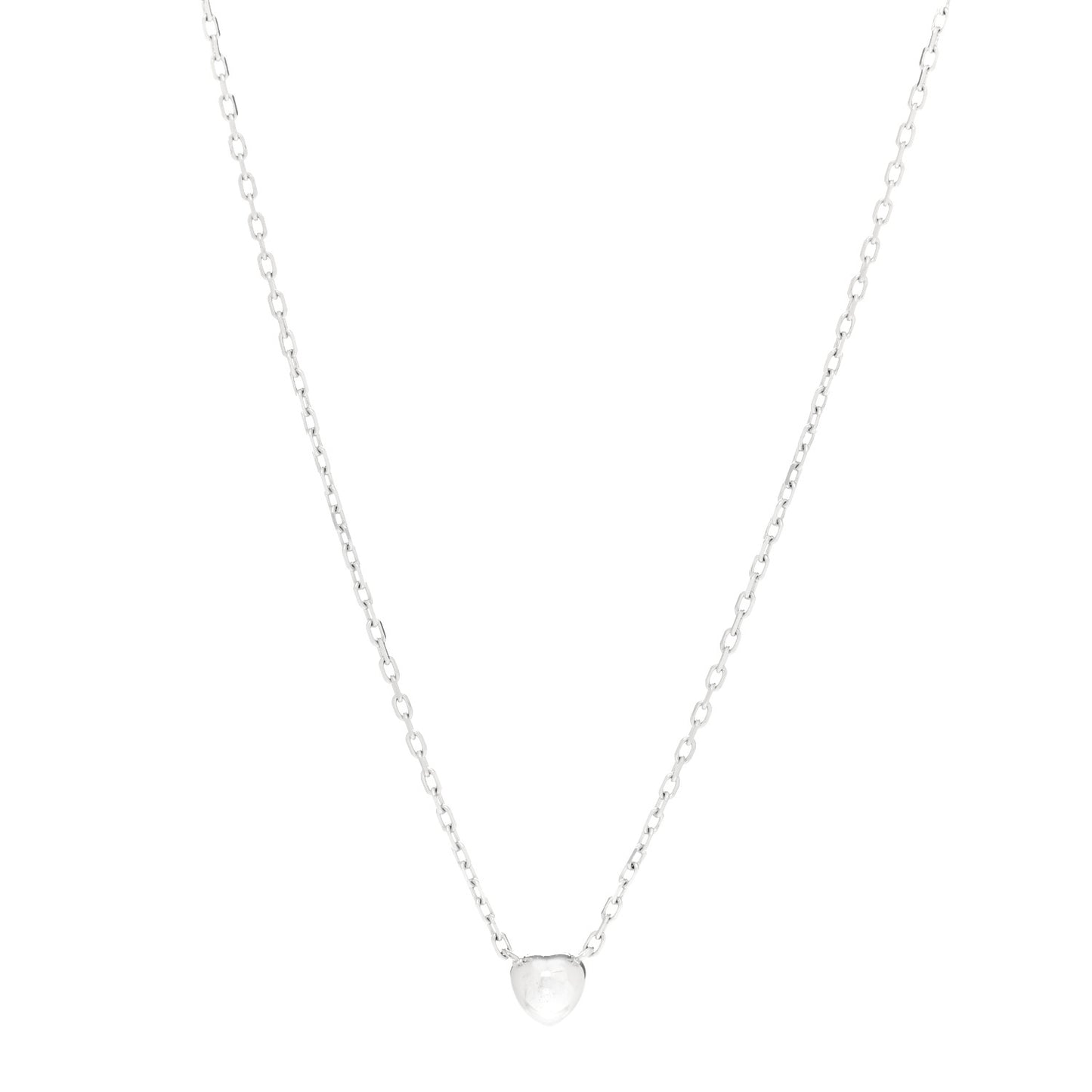 18K White Gold Diamond D'Amour Heart Pendant Necklace