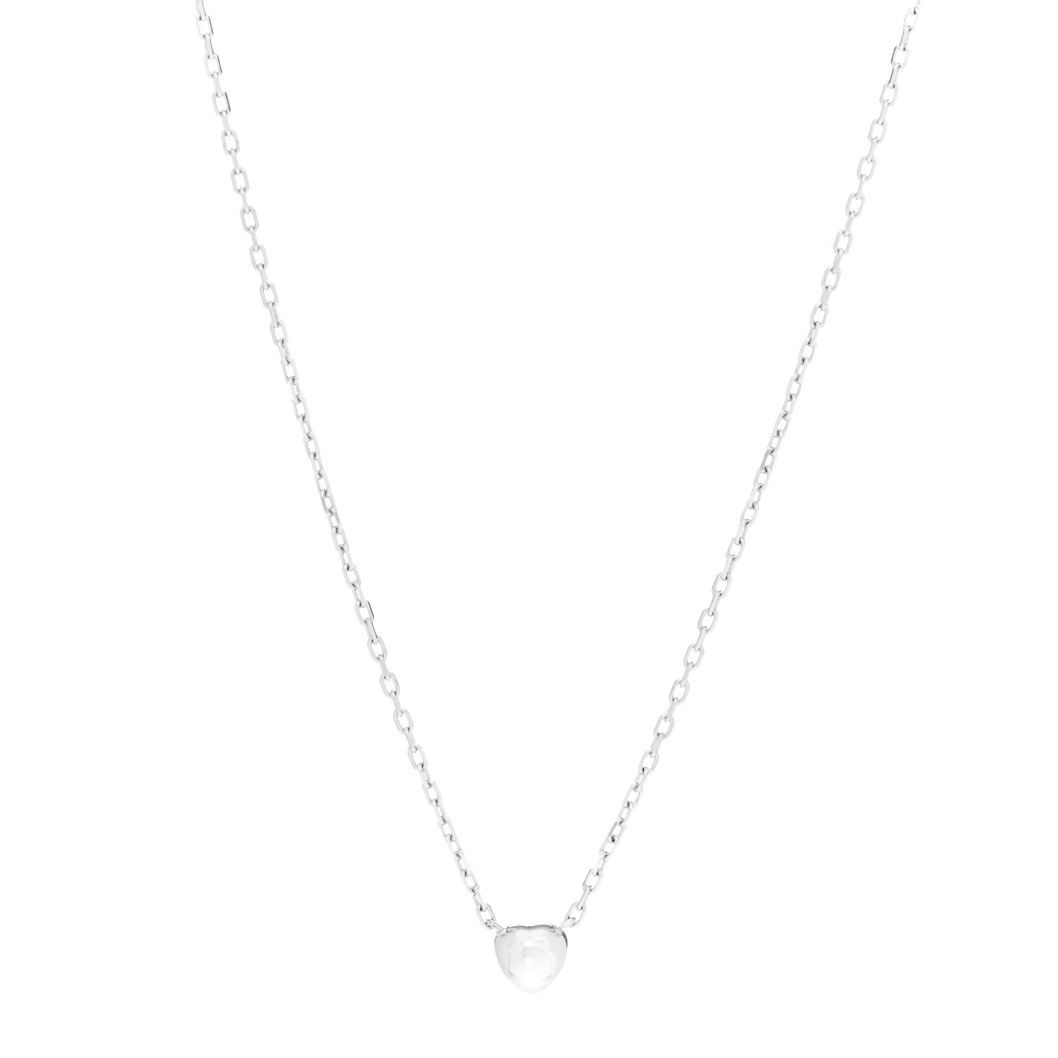 Cartier 18K White Gold Diamond D'Amour Heart Pendant Necklace 3 of 5
