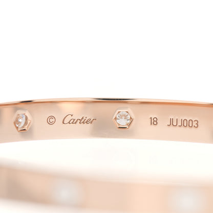 Cartier 18K Pink Gold 10 Diamond LOVE Bracelet 18 4 of 5