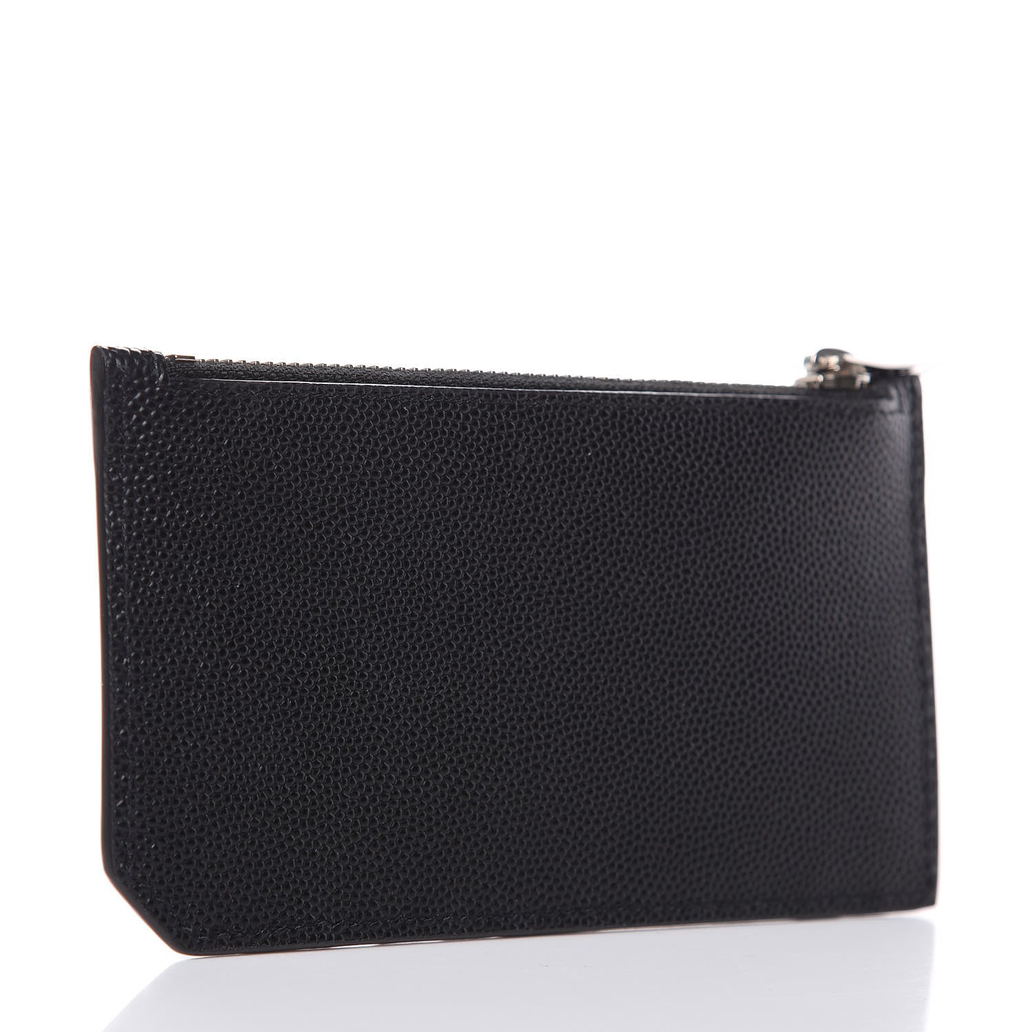 Saint Laurent Grained Calfskin 5 Fragments Zip Pouch Card Holder Black 3 of 6