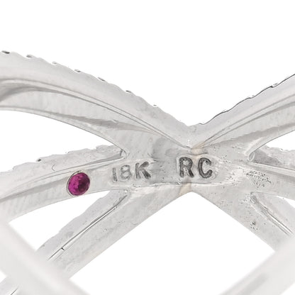 Roberto Coin 18K White Gold Diamond Double Crisscross Ring 53 6.5 4 of 4