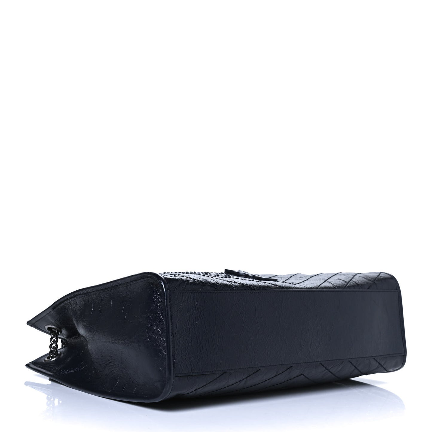 Crinkled Calfskin Matelasse Monogram Niki Shoulder Bag Deep Marine
