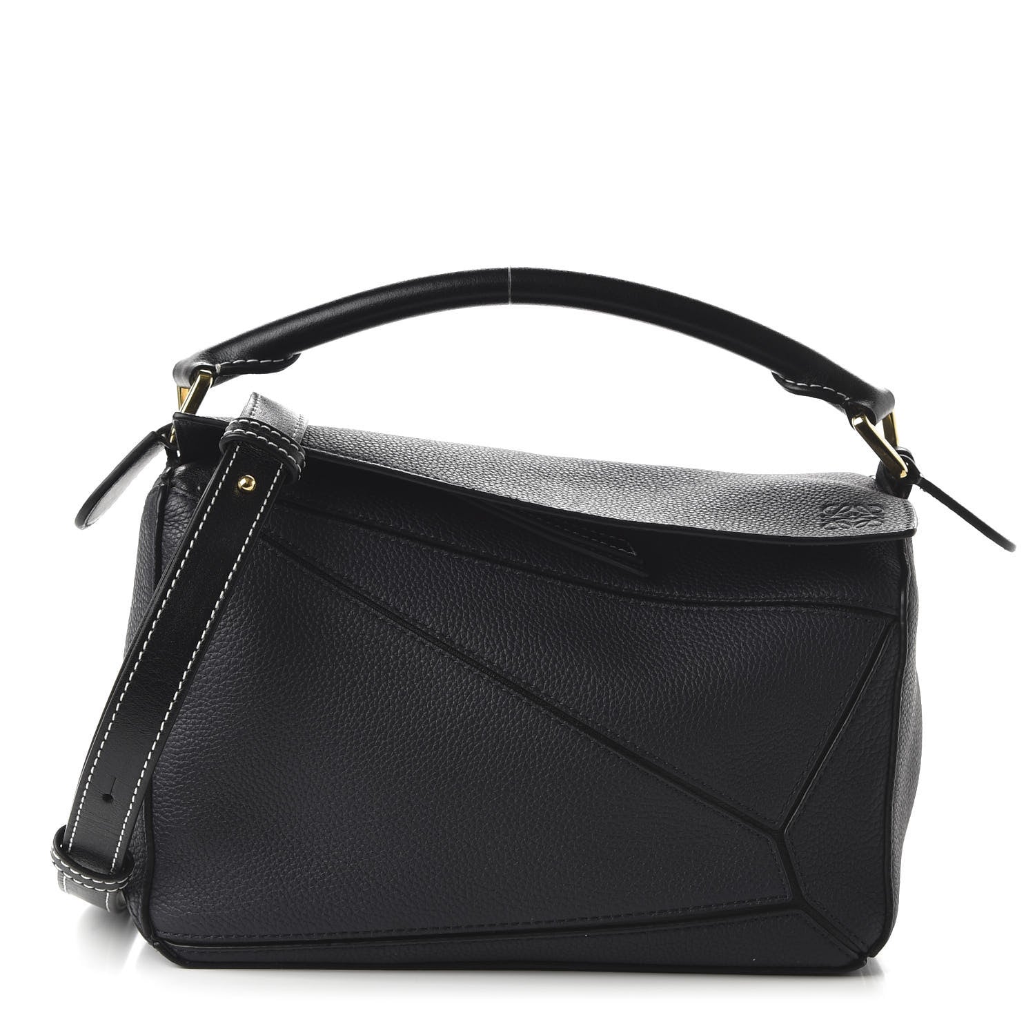 LOEWE パズルバッグ　スモール　ミッドナイト Loewe Calfskin Small Puzzle Bag Midnight Blue Black 689293