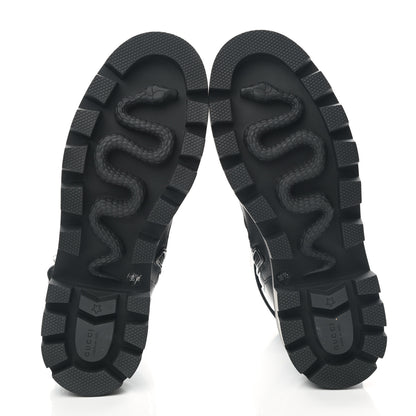 Gucci Nappa Frances GG Matelasse Platform Combat Boots 38.5 Black 5 of 9
