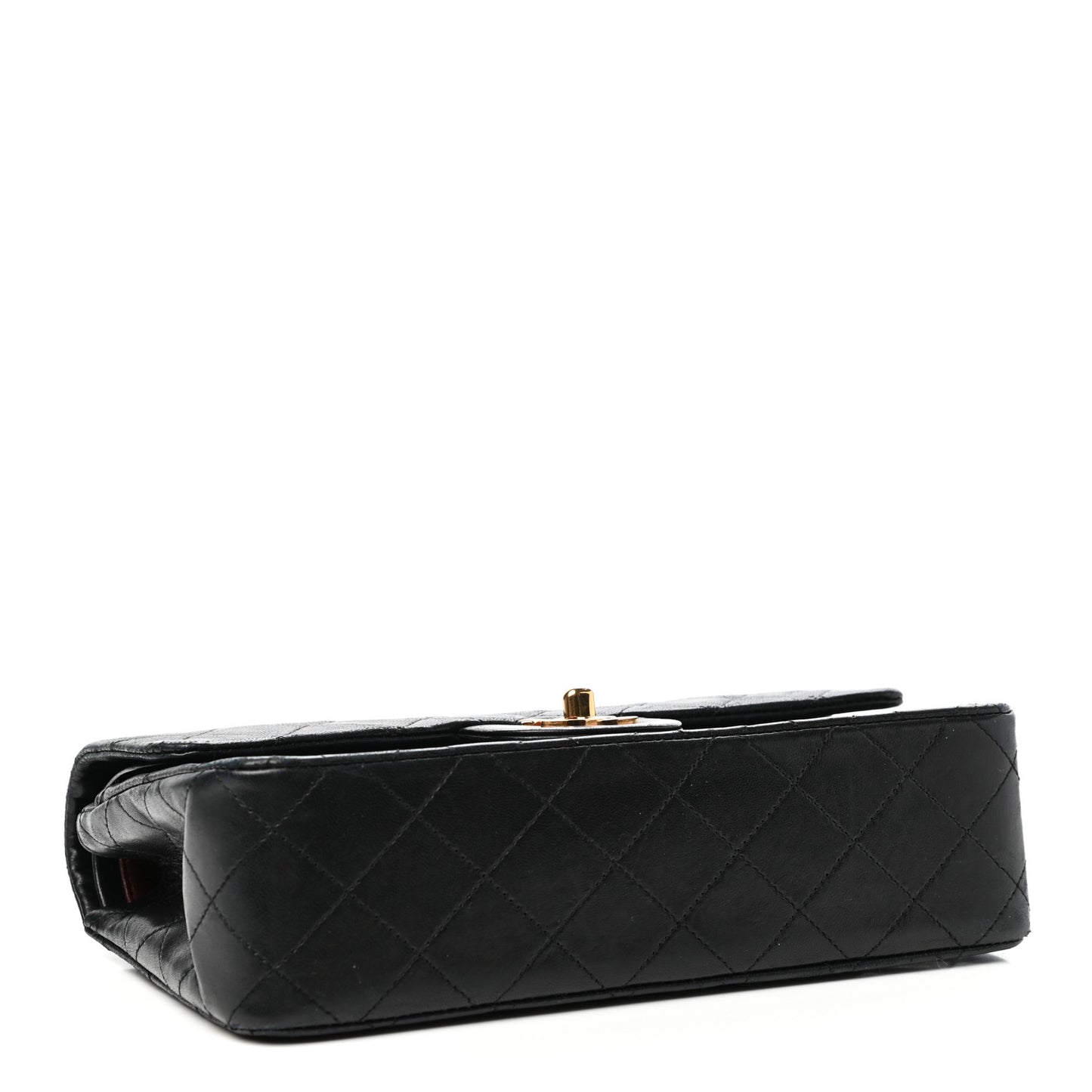 Lambskin Quilted Small Double Flap Black