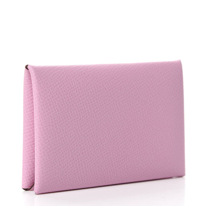 Hermes Epsom Calvi Card Case Mauve Sylvestre 3 of 8