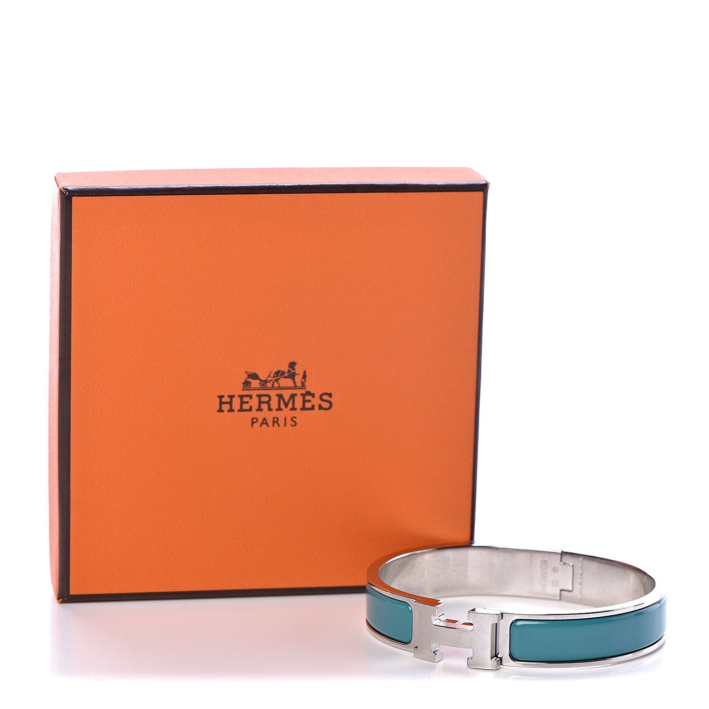 Enamel Narrow Clic Clac H Bracelet GM Vert Bleuete