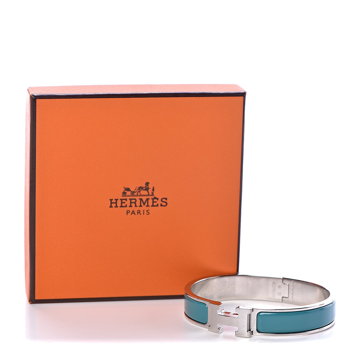 Hermes Enamel Narrow Clic Clac H Bracelet GM Vert Bleuete 5 of 5