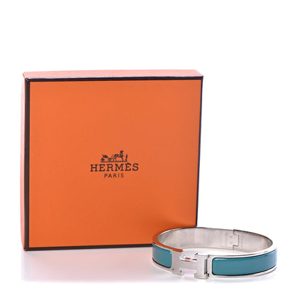 Hermes Enamel Narrow Clic Clac H Bracelet GM Vert Bleuete 5 of 5