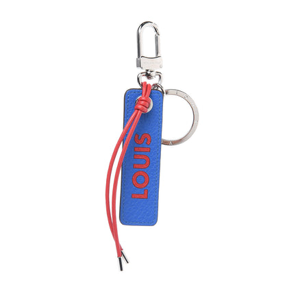 Louis Vuitton Taurillon Logo Tab Bag Charm Key Holder Blue 1 of 4