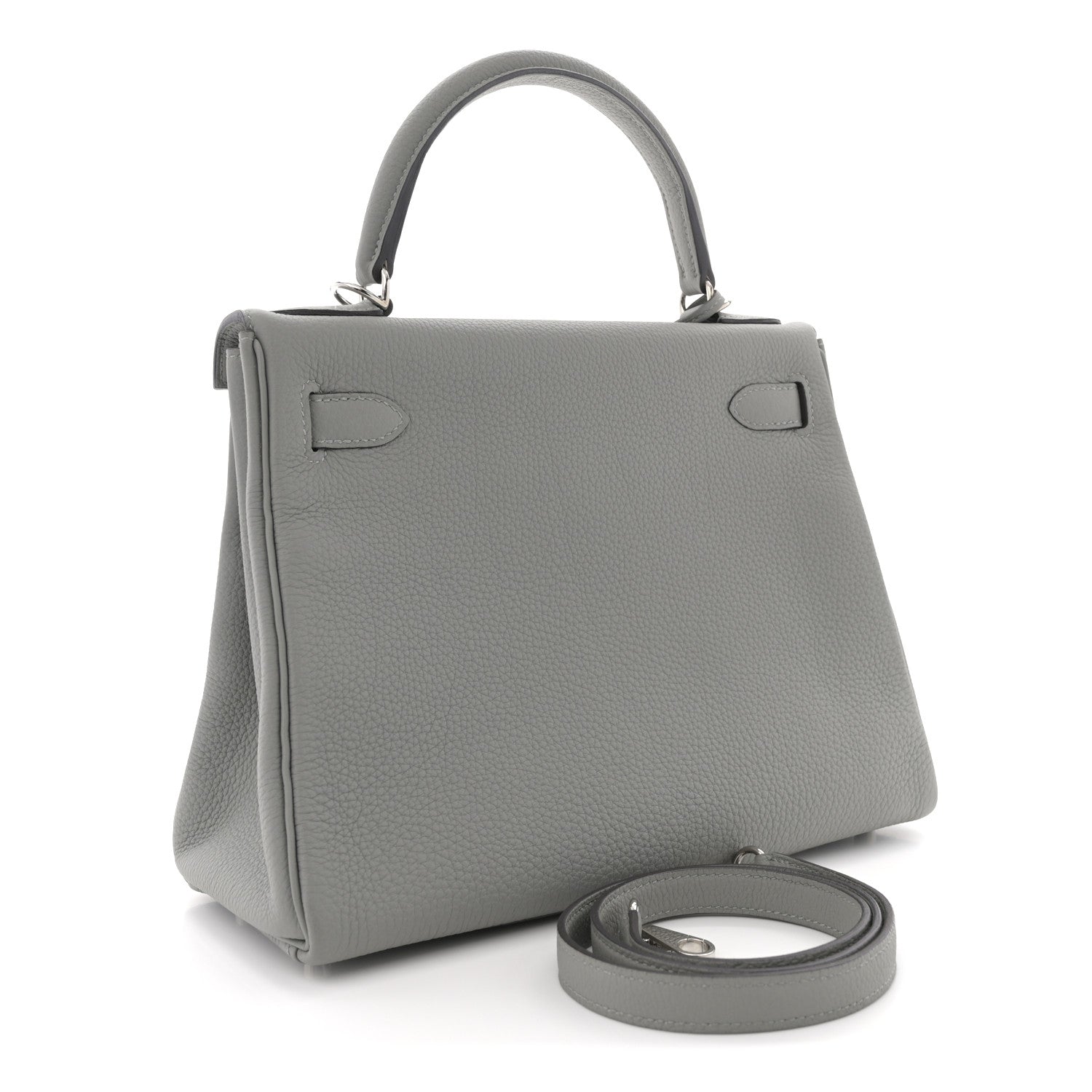 Hermes Togo Horseshoe Kelly Retourne 28 Gris Mouette 3 of 11