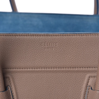 Celine Supple Calfskin Medium Phantom Luggage Khaki Cobalt Trim 6 of 11
