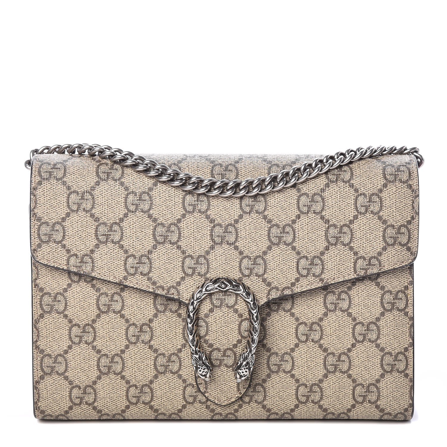 Gucci GG Supreme Monogram Mini Dionysus Chain Wallet Beige Vulcanic Red 1 of 10