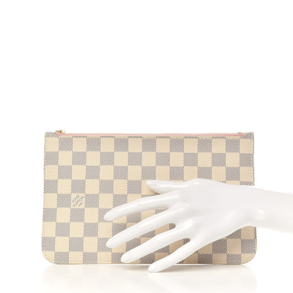 Louis Vuitton Damier Azur Neverfull MM GM Pochette Rose Ballerine 2 of 6