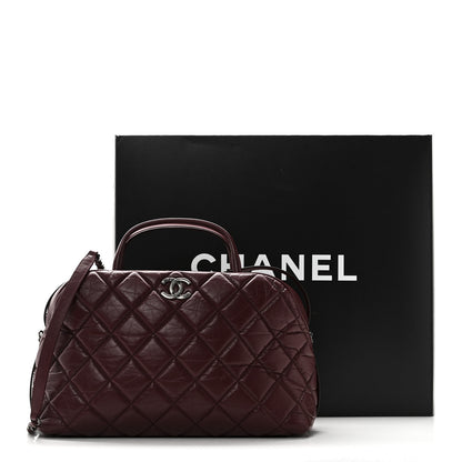 Chanel Aged Calfskin Small Bowling Bag Burgundy 11 of 11