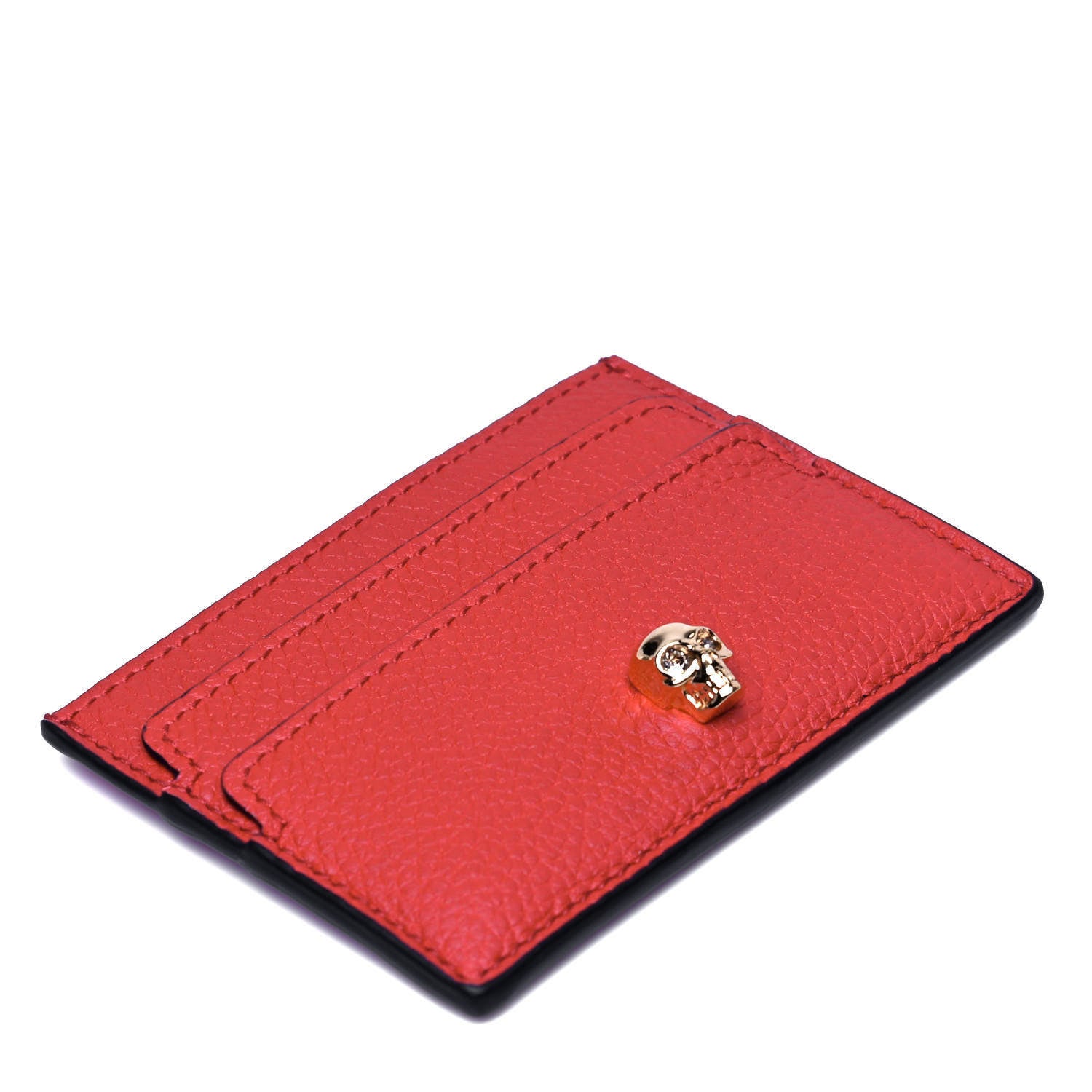 Alexander McQueen Calfskin Skull Card Holder Scarlet Red 3 of 6