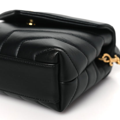 Saint Laurent SAINT LAURENT Calfskin Y Quilted Monogram Toy Loulou Crossbody Bag Black 8 of 8