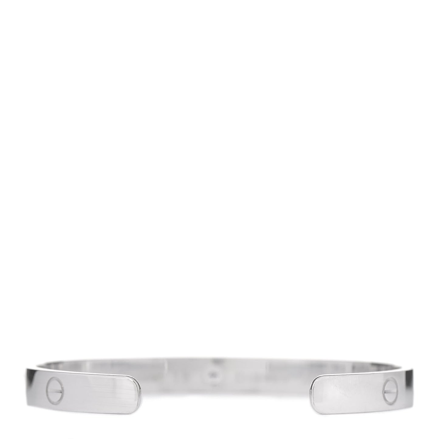 18K White Gold 1 Diamond LOVE Cuff Bracelet 18
