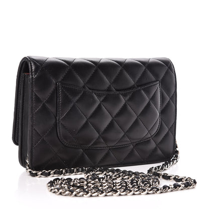 Chanel Lambskin Quilted Wallet On Chain WOC Black 3 of 12