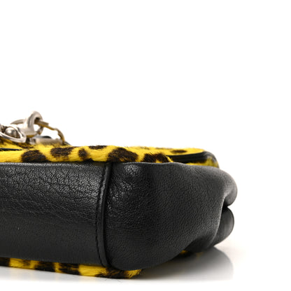 Saint Laurent Pony Hair Calfskin Monogram Leopard Print Baby Punk Chain Bag Yellow 9 of 9