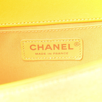 Chanel Velvet Quilted Medium Boy Flap Yellow 7 of 19