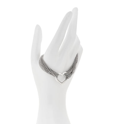 Tiffany Sterling Silver Open Heart Multi Strand Bracelet 2 of 5