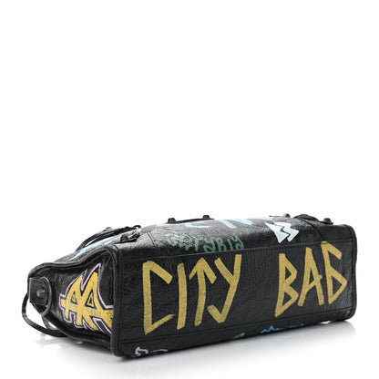 Balenciaga Agneau Graffiti All Over Classic Hardware S City Black Multicolor 4 of 11