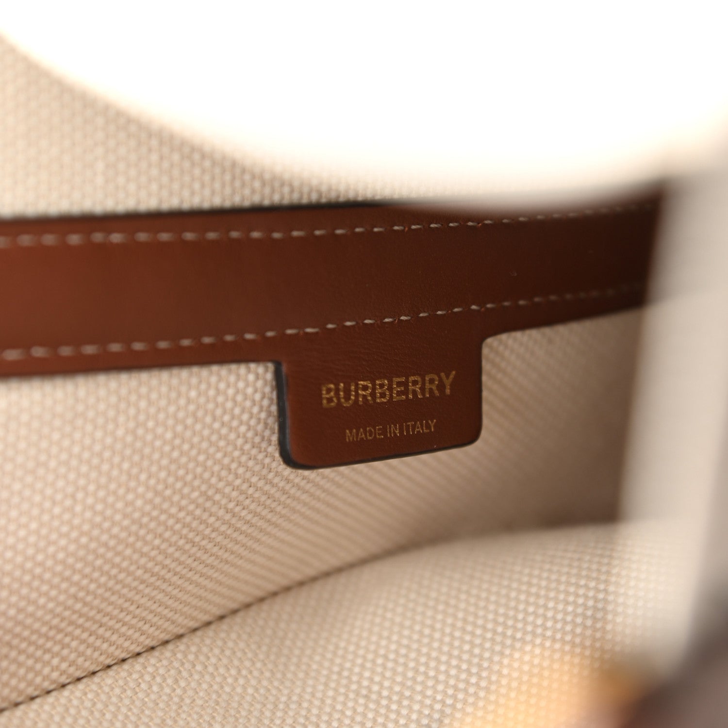 Burberry Canvas Cotton Small Peggy Bucket Bag Natural Gold 6 of 10