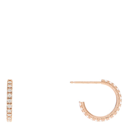 Cartier 18K Pink Gold Diamond SM Etincelle De Cartier Hoop Earrings 1 of 4