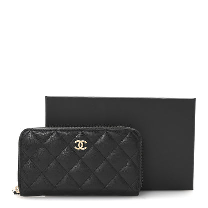 Chanel Caviar Quilted Medium Zip Around Wallet Black 9 of 9