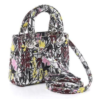 Christian Dior Metallic Canvas Embroidered Mini Lady Dior Argent Multicolor 3 of 13