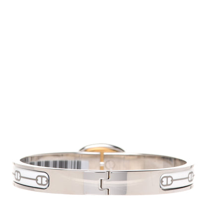 Hermes Enamel Mini Farandole Clic Chaine D'Ancre Bracelet Platine White 3 of 6