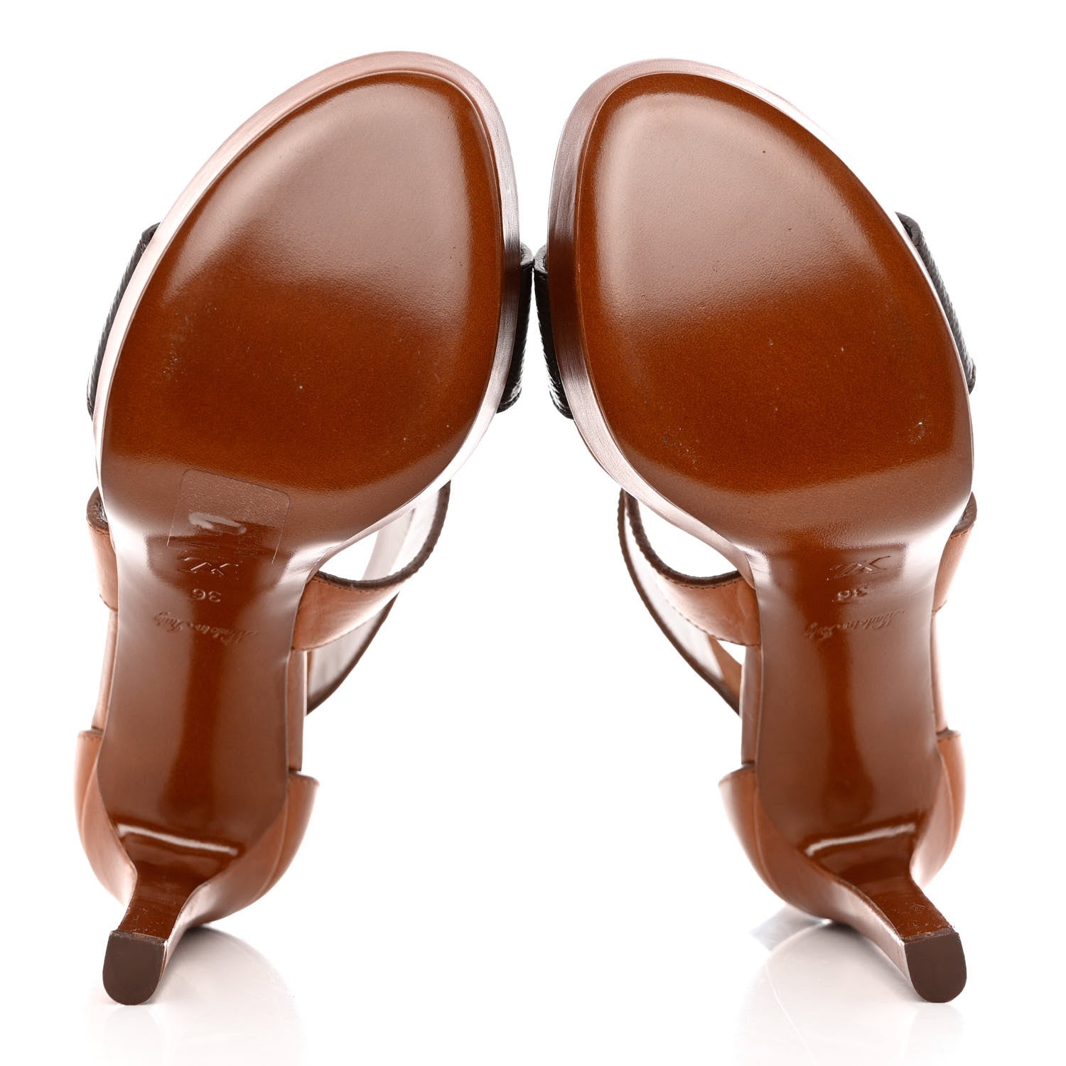 Louis Vuitton Calfskin Monogram Horizon Platform Sandals 36 Cognac Brown 5 of 12