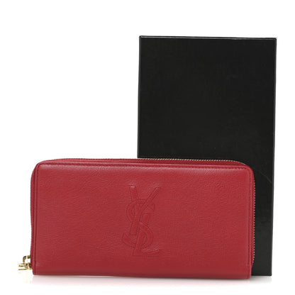 Saint Laurent Chevre Belle De Jour Zip Around Wallet Rouge Orient 10 of 10