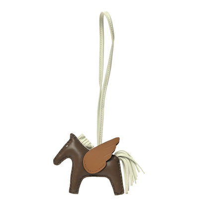 Hermes Milo Lambskin Grigri Rodeo Pegase Horse Bag Charm PM Etoupe Vert Fizz Biscuit 1 of 4