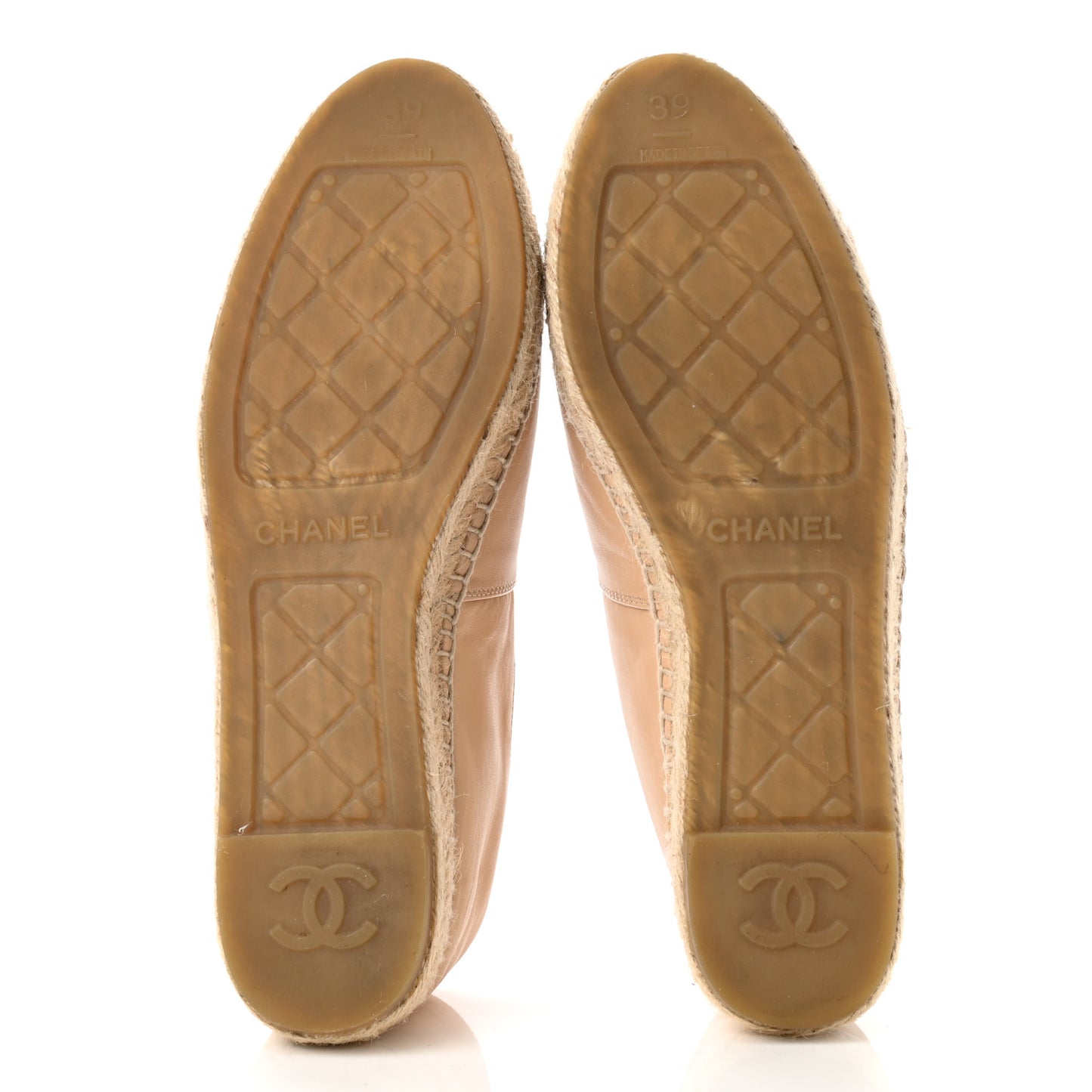 Lambskin CC Espadrilles 39 Beige Black