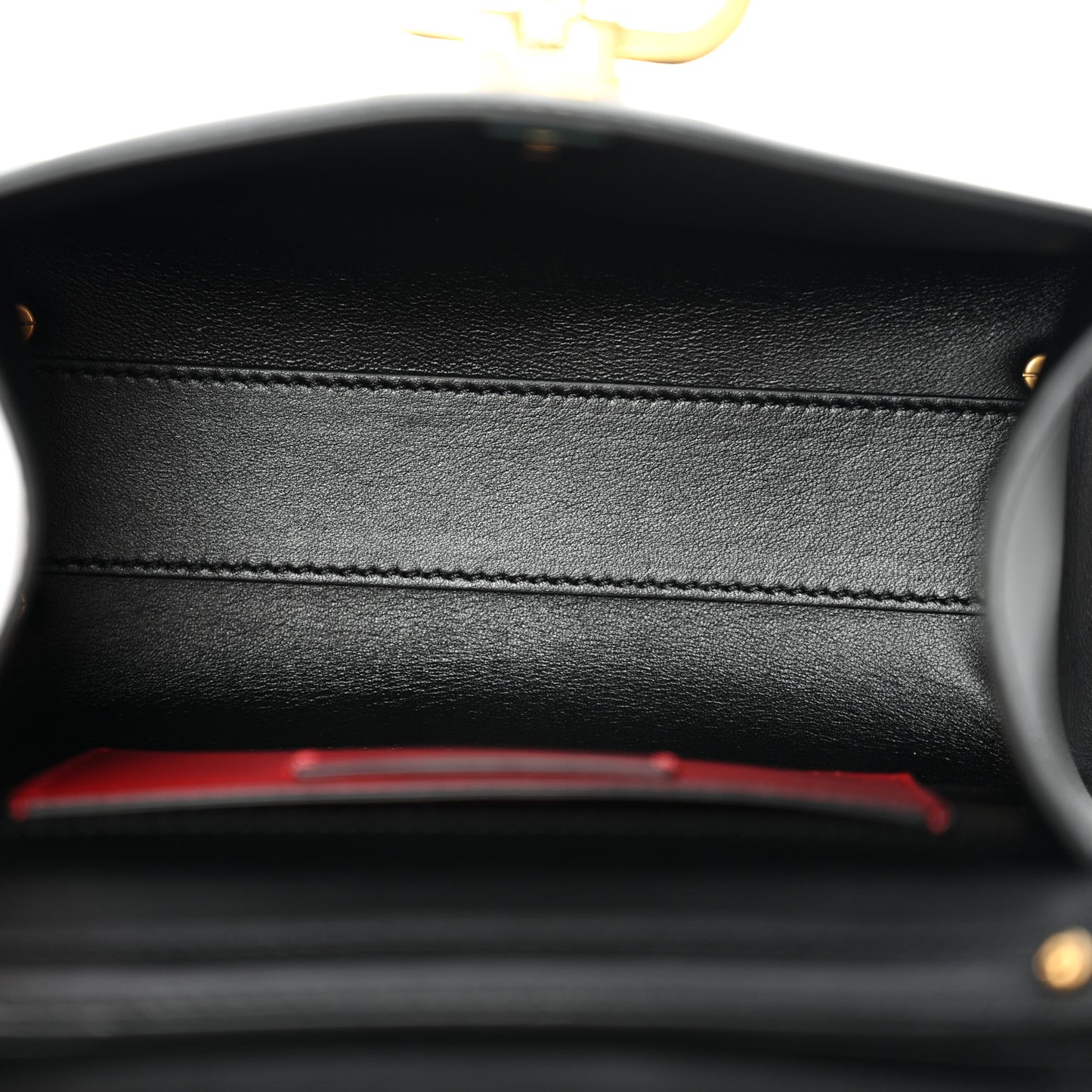 Calfskin Mini VSling Top Handle Bag Black