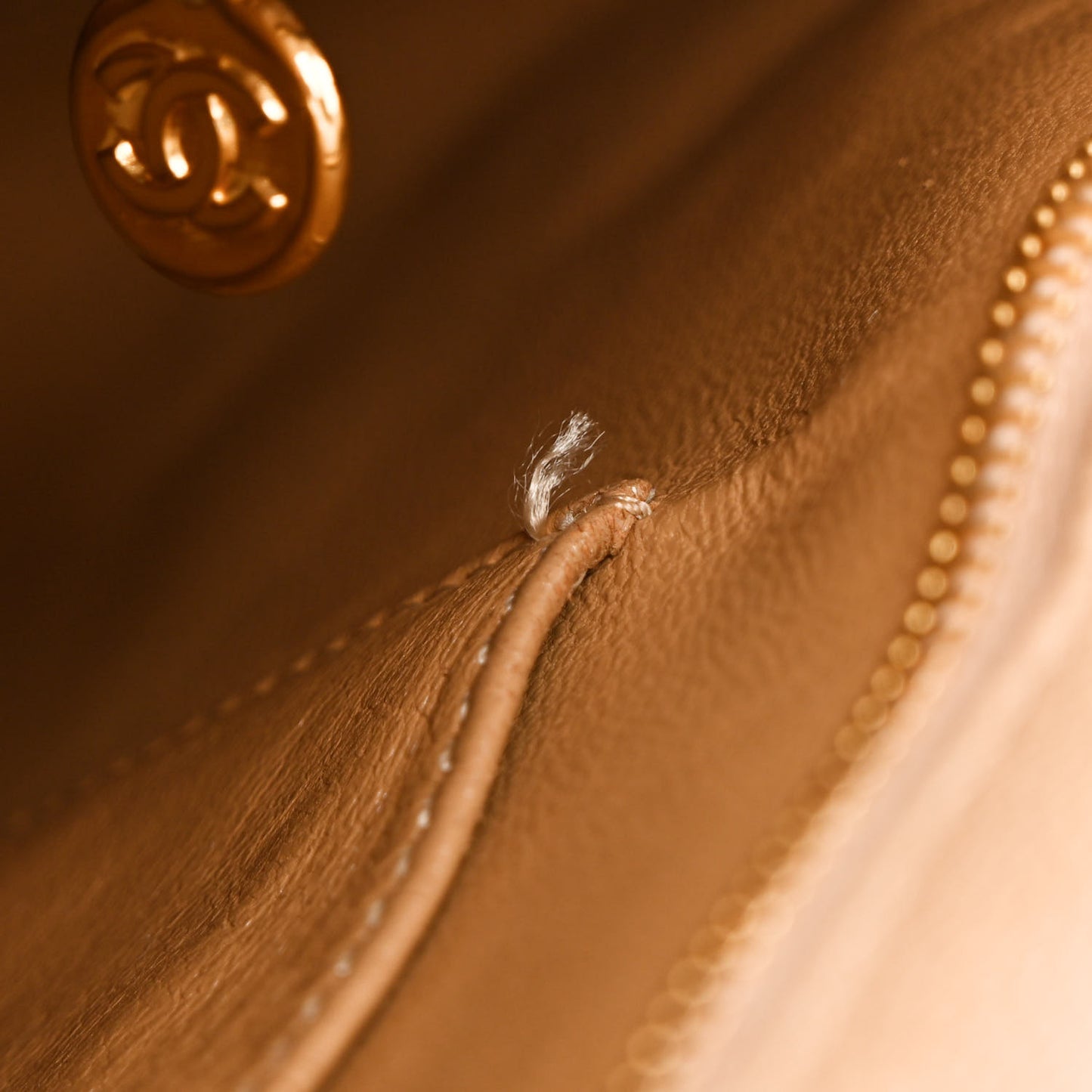 Caviar Quilted Medallion Tote Beige