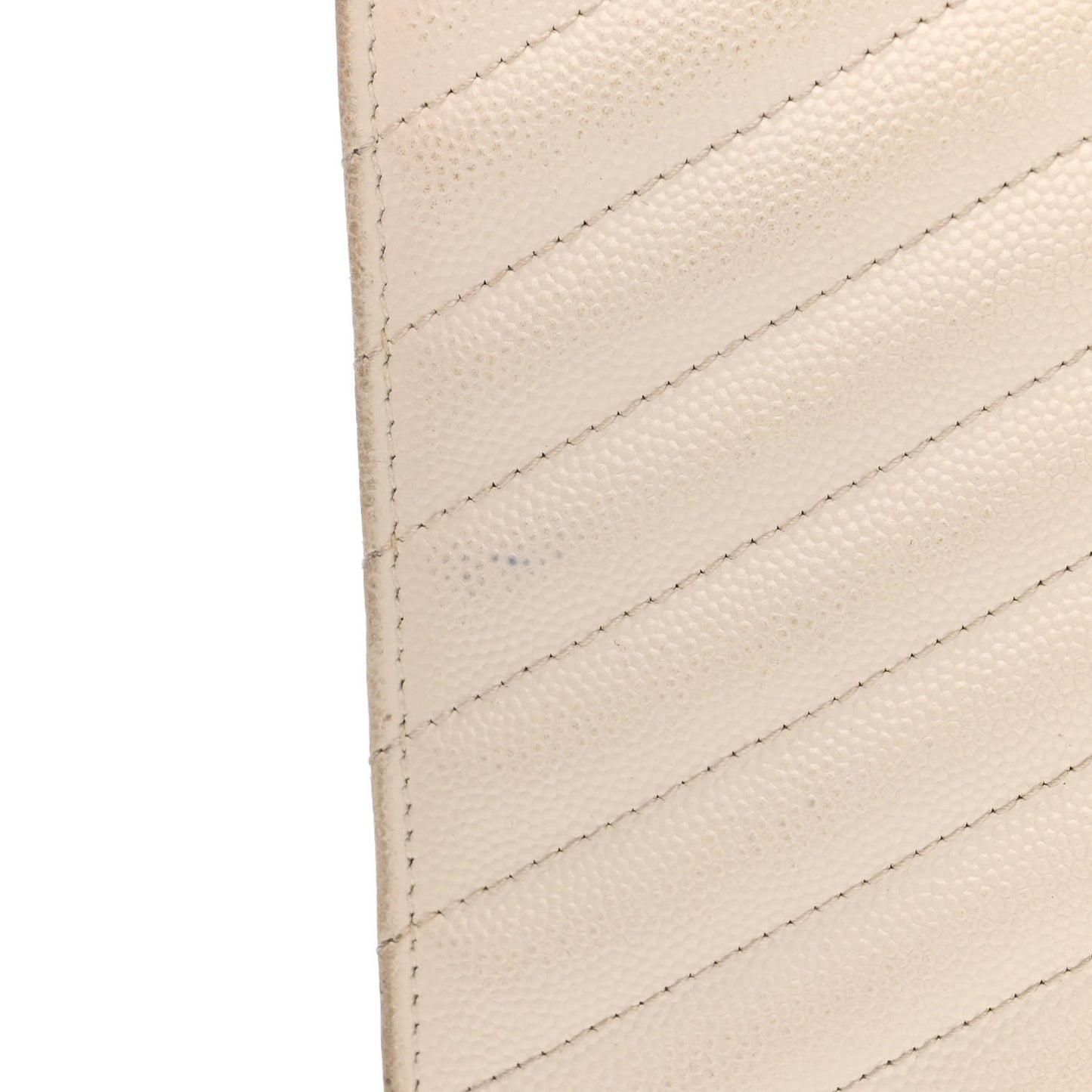 Grain De Poudre Matelasse Chevron Monogram Chain Wallet White