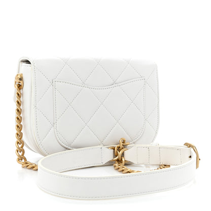 Chanel Calfskin Quilted Moon Messenger White 3 of 12