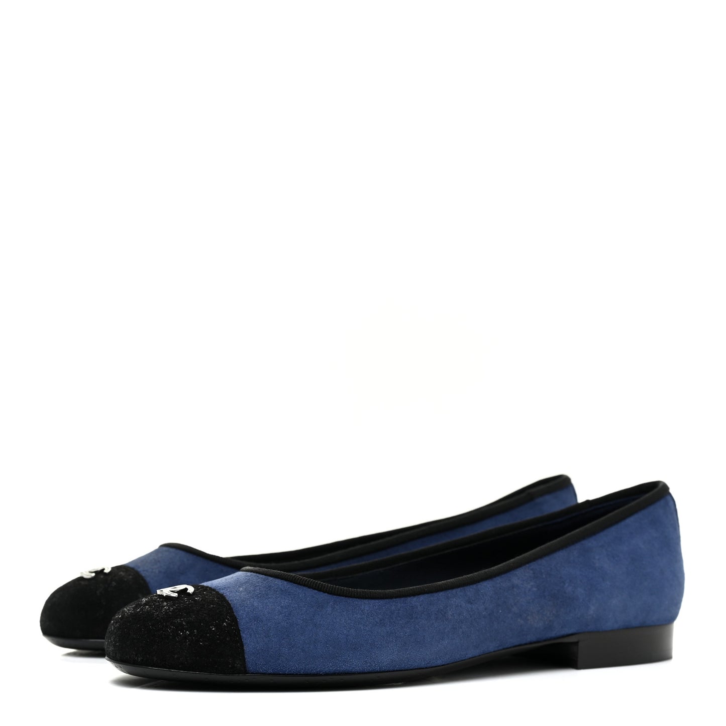 Suede Cap Toe CC Ballerina Flats 37 Blue Black