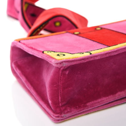 Prada Velluto Ricamo Cahier Shoulder Bag Fuxia 11 of 11