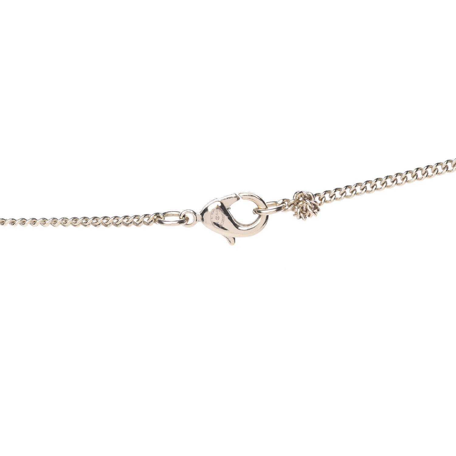 Chanel Crystal CC Pearl Drop Necklace Gold 4 of 5