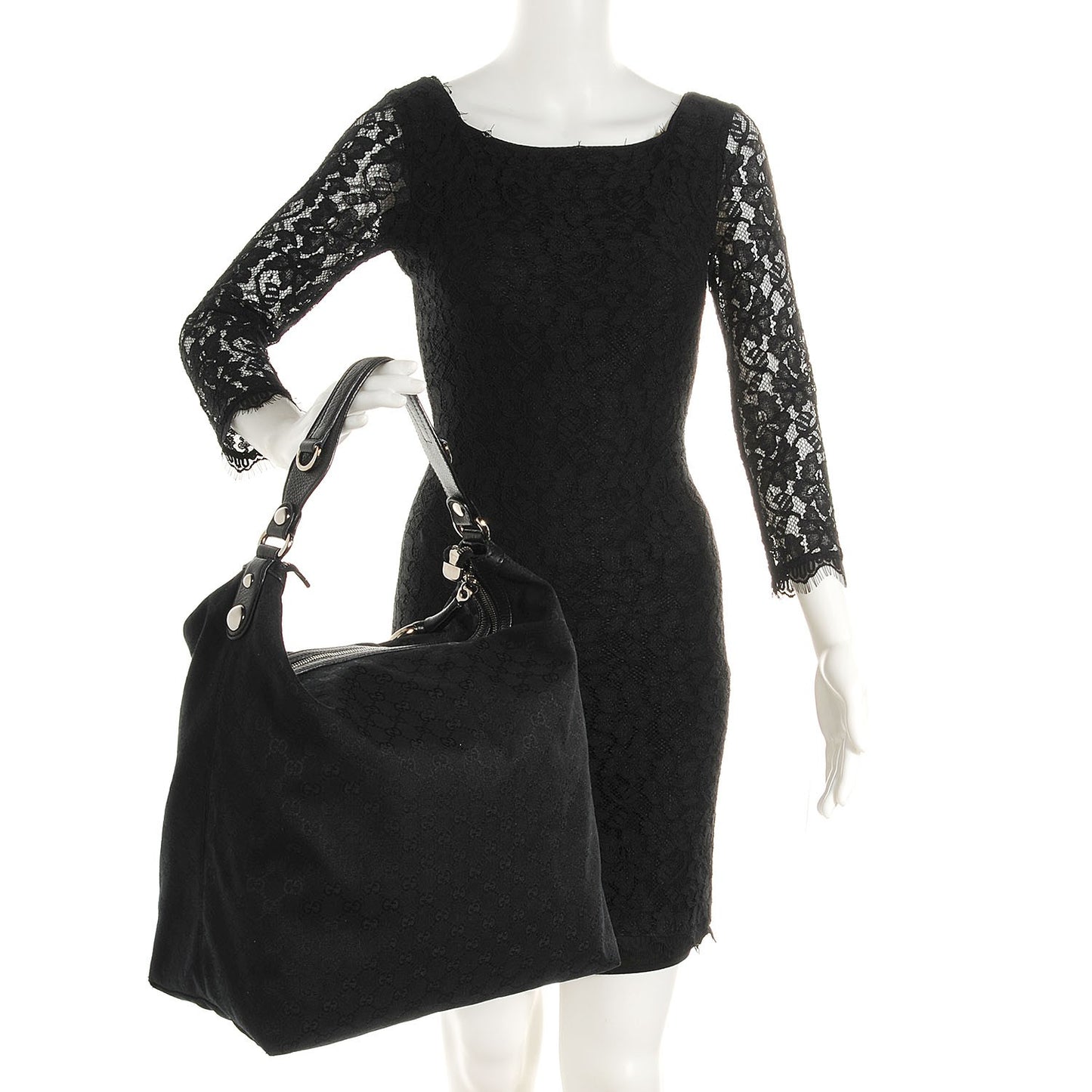 Monogram Icon Bit Large Hobo Black