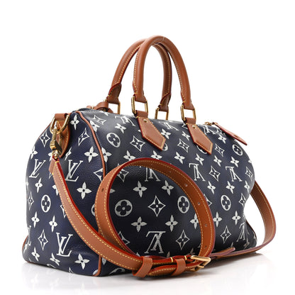 Louis Vuitton Calfskin Monogram Speedy P9 Bandouliere 30 Indigo 8 of 11