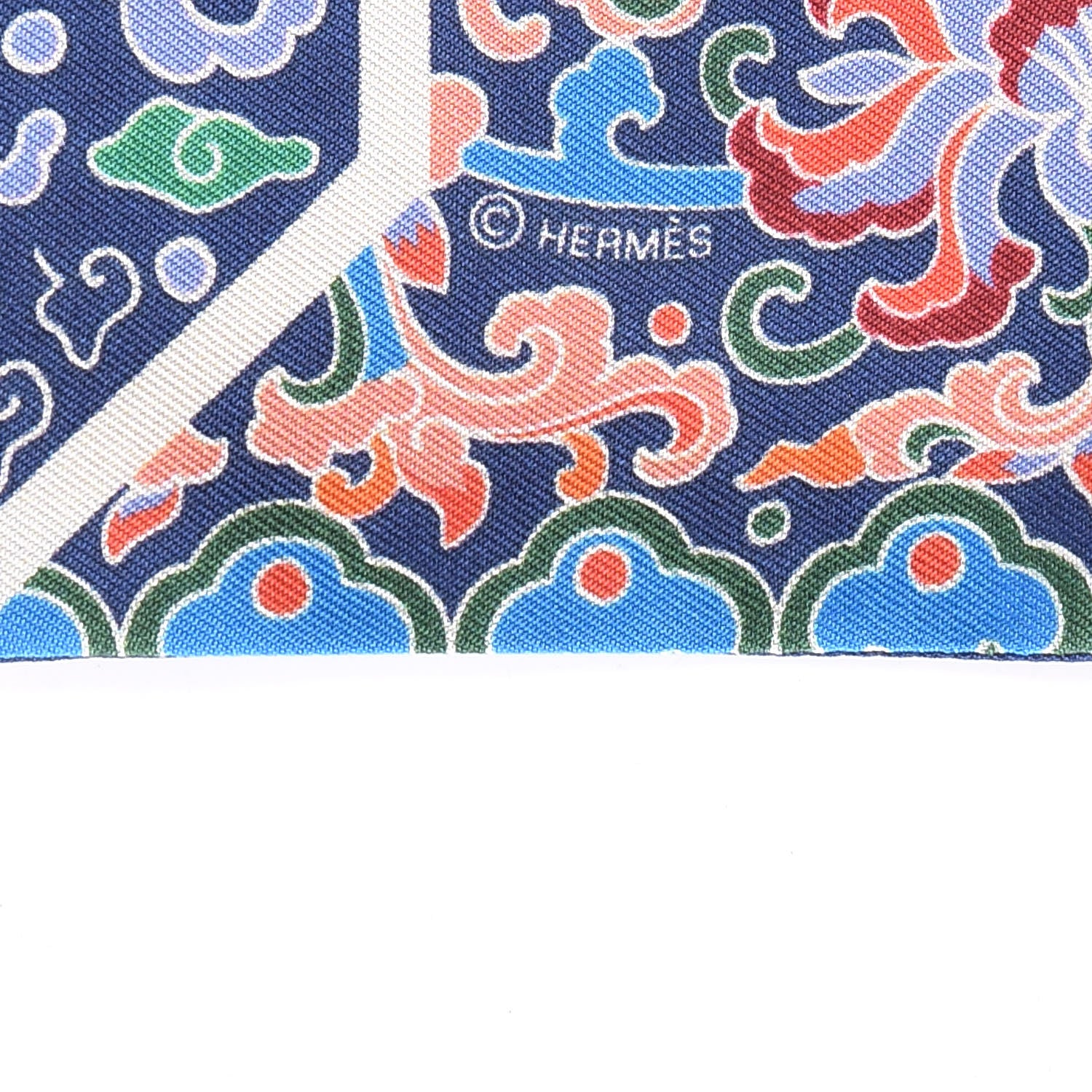Hermes Silk Collections Imperiales Twilly Lavande Bleu Orange 5 of 5
