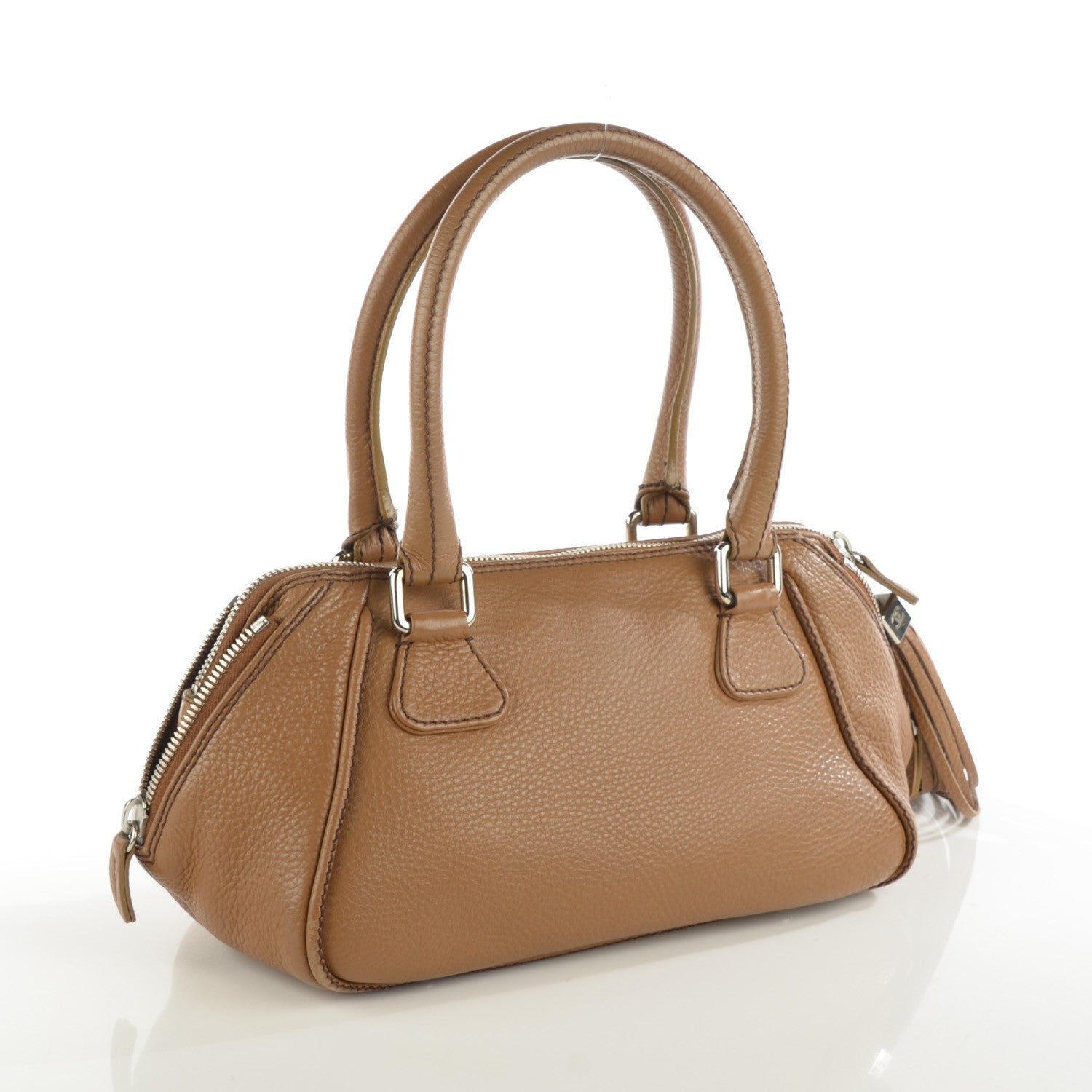 Chanel Calfskin Small Tassel Bowler Light Brown 3 of 8