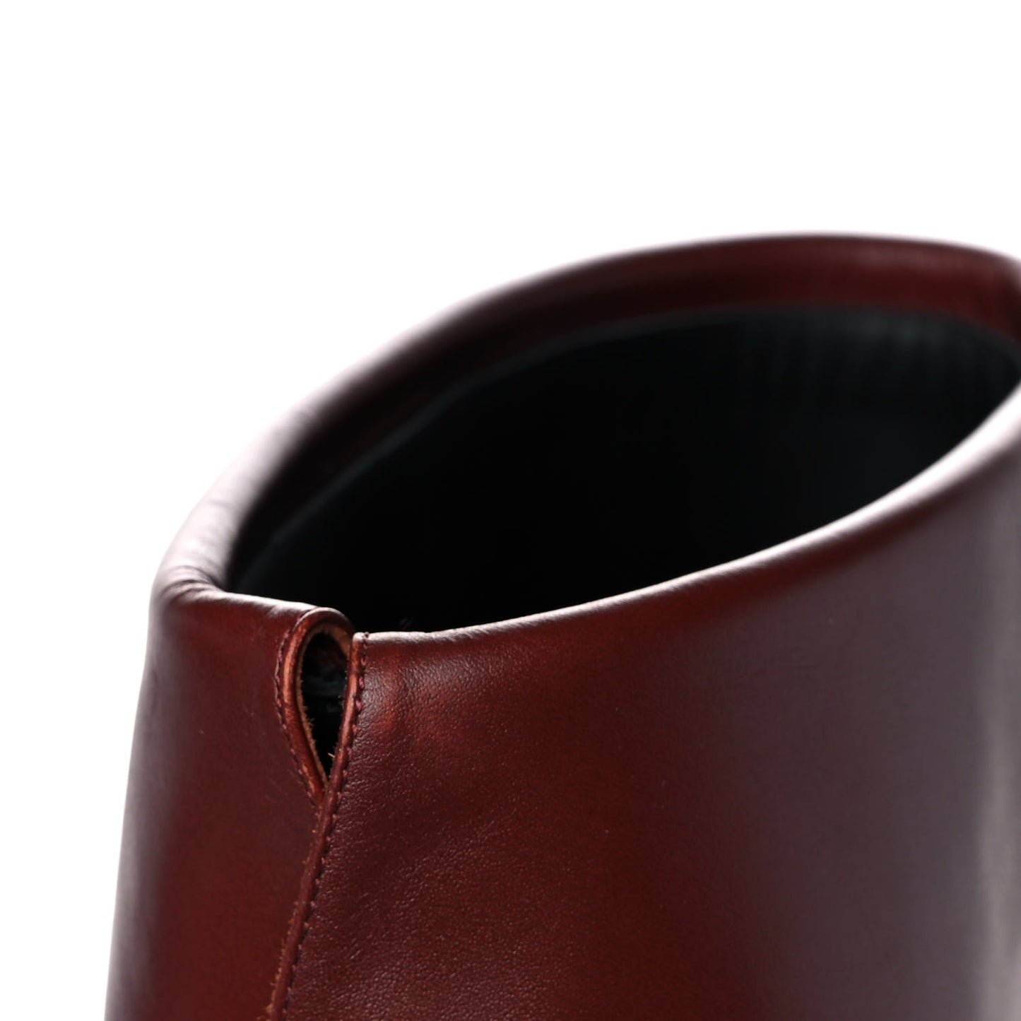 Calfskin CC Fold Over Boots 38 Black Brown