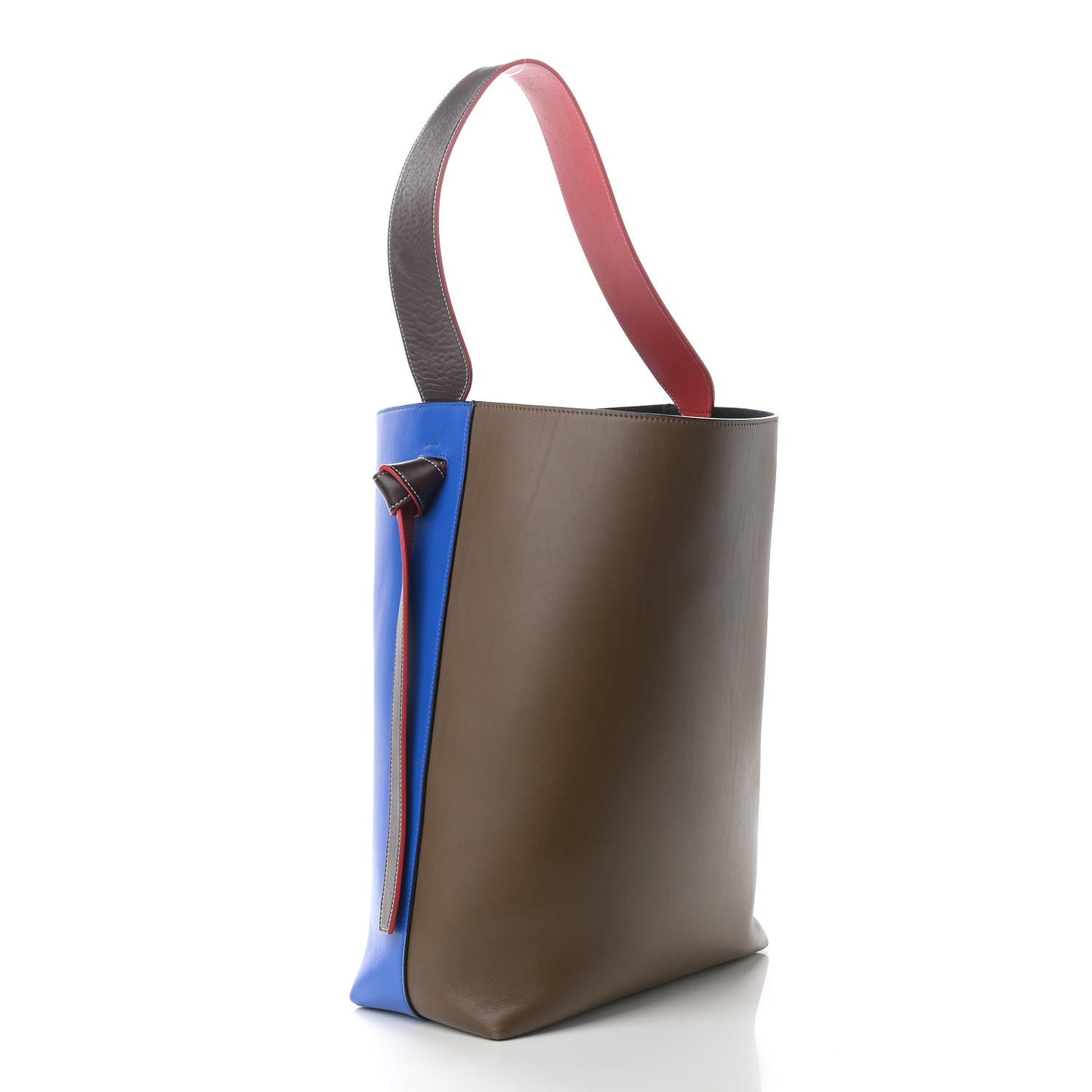 Shiny Smooth Calfskin Small Twisted Cabas Bright Blue